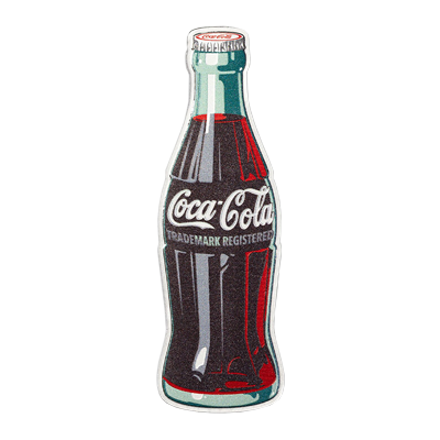 A picture of a Pièce d’argent pur de 1 oz en forme de bouteille de Coca-ColaMD et tirelire en forme de machine distributrice en étain